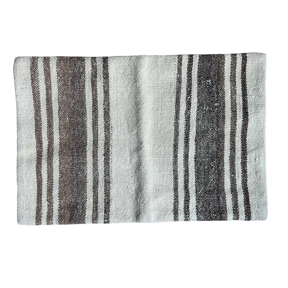EA Woven Lumbar Pillow Cover 15x23 Inch Wool Striped Southwestern Style Earthy